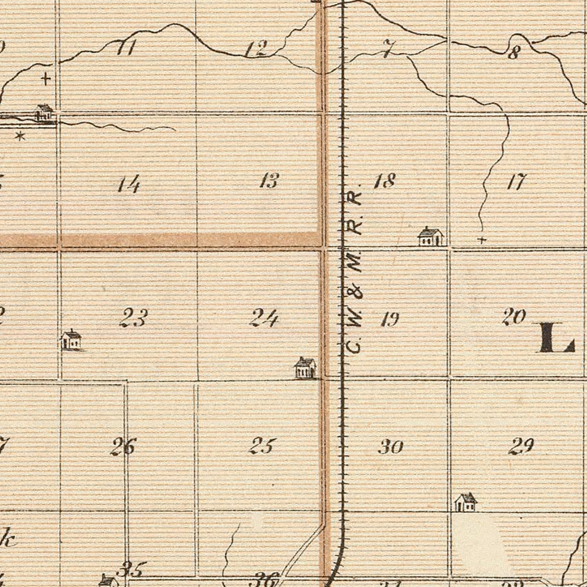 Restored historic details from the 1876 county map of Wabash County, Indiana