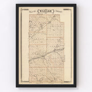 Wabash County Vintage Map 1876