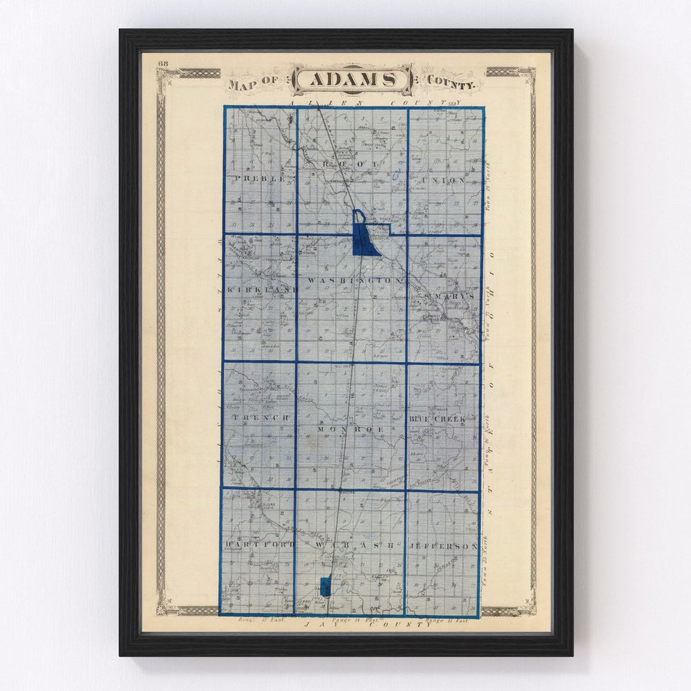 Adams County Vintage Map 1876