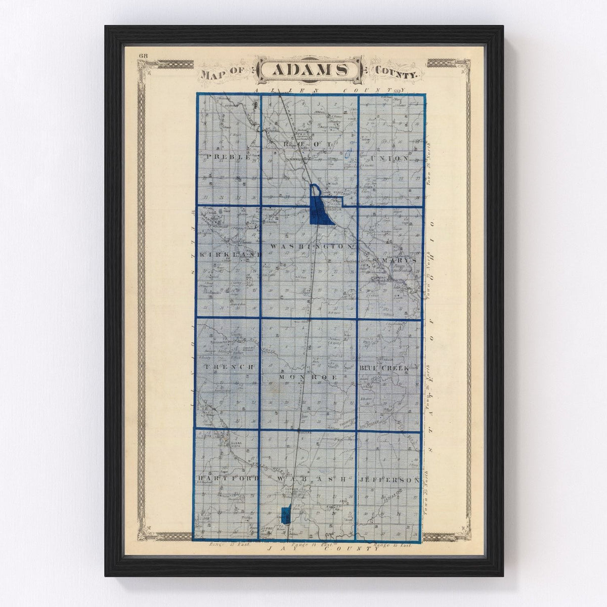 Adams County Vintage Map 1876