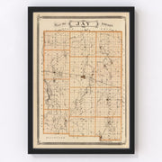 Jay County Vintage Map 1876