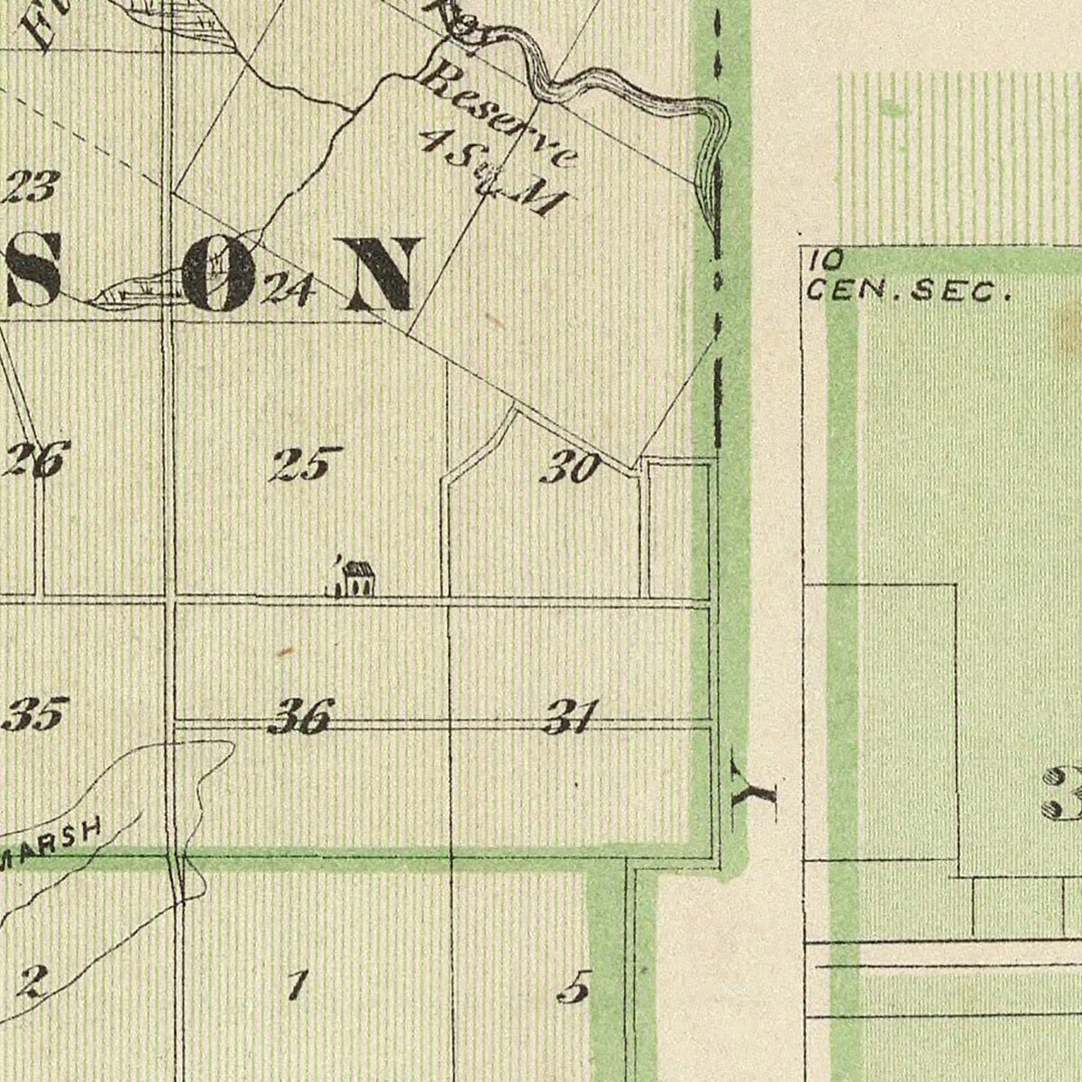 Restored historic details from the 1876 county map of Blackford County, Indiana