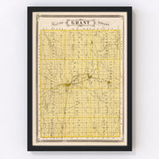 Grant County Vintage Map 1876