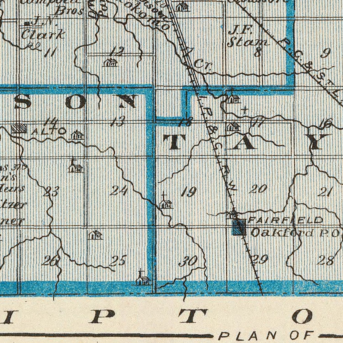 Restored historic details from the 1876 county map of Howard County, Indiana