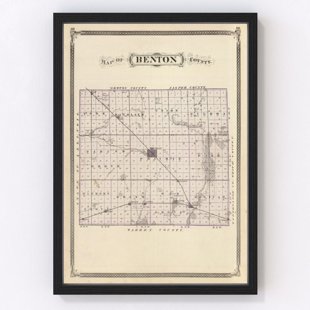 Benton County Vintage Map 1876