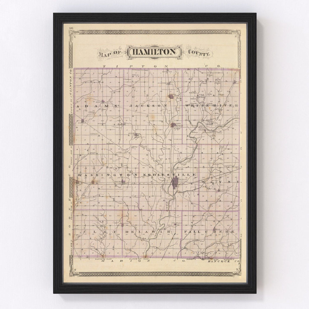 Hamilton County Vintage Map 1876