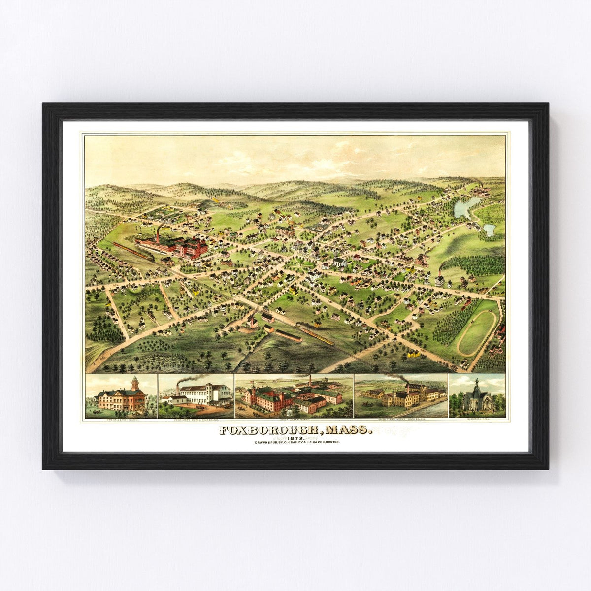 Foxborough Vintage Map 1879