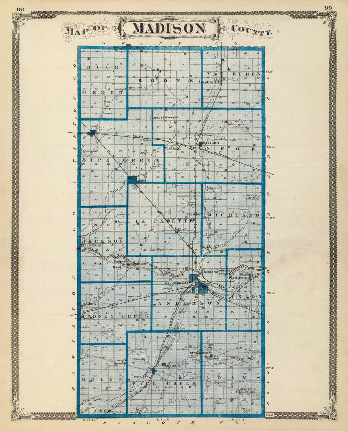 Preview of Vintage Map of Madison County, Indiana 1876