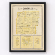 Hancock County Vintage Map 1876