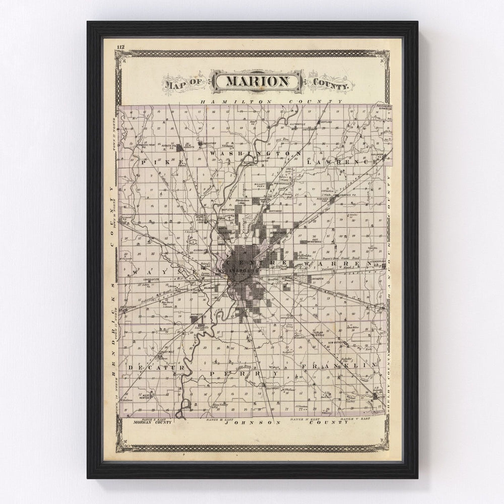 Marion County Vintage Map 1876