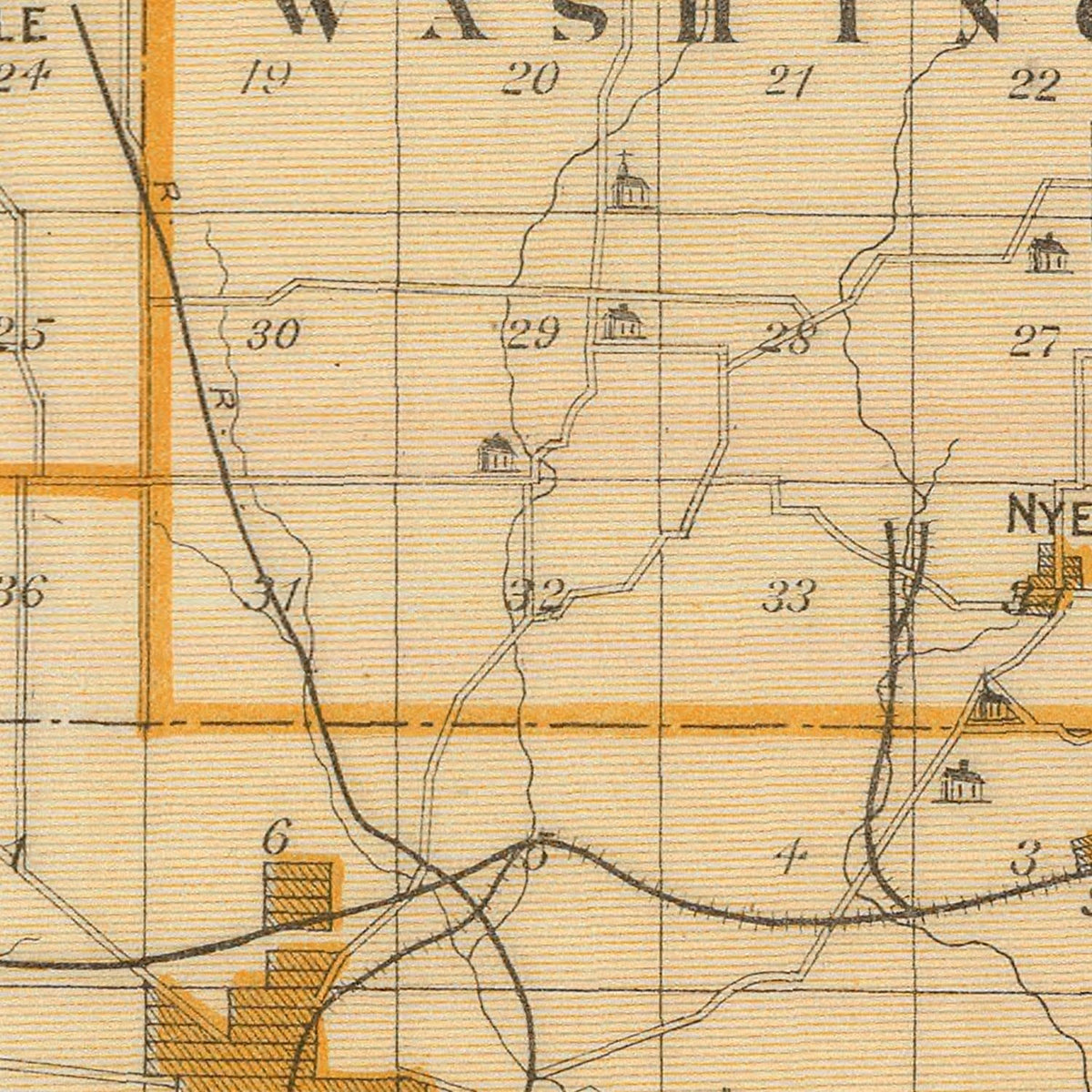 Restored historic details from the 1876 county map of Parke County, Indiana