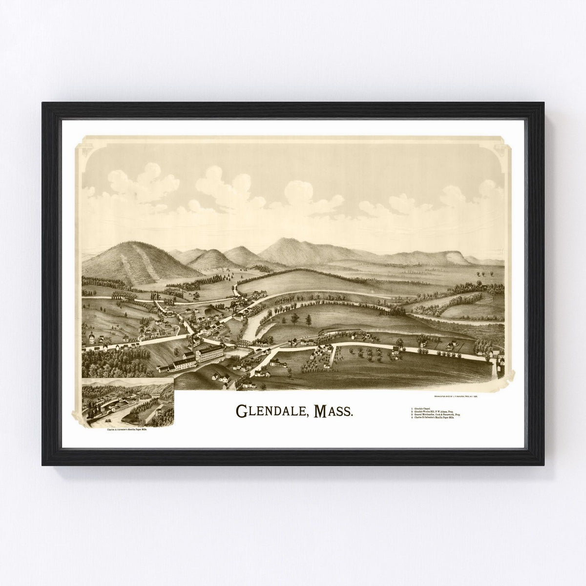 Glendale Vintage Map 1890