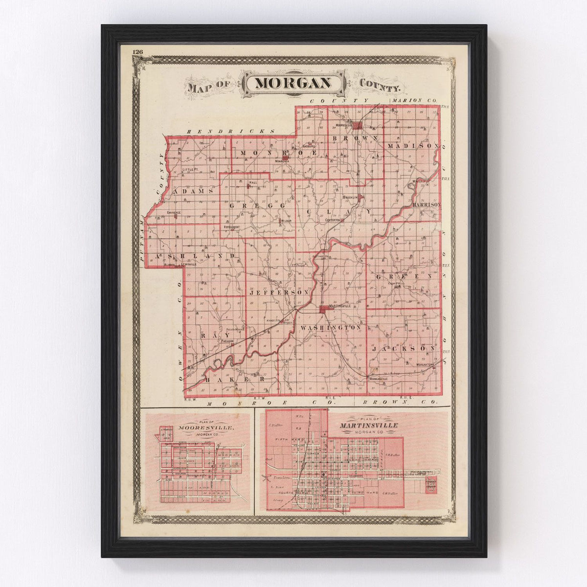 Morgan County Vintage Map 1876