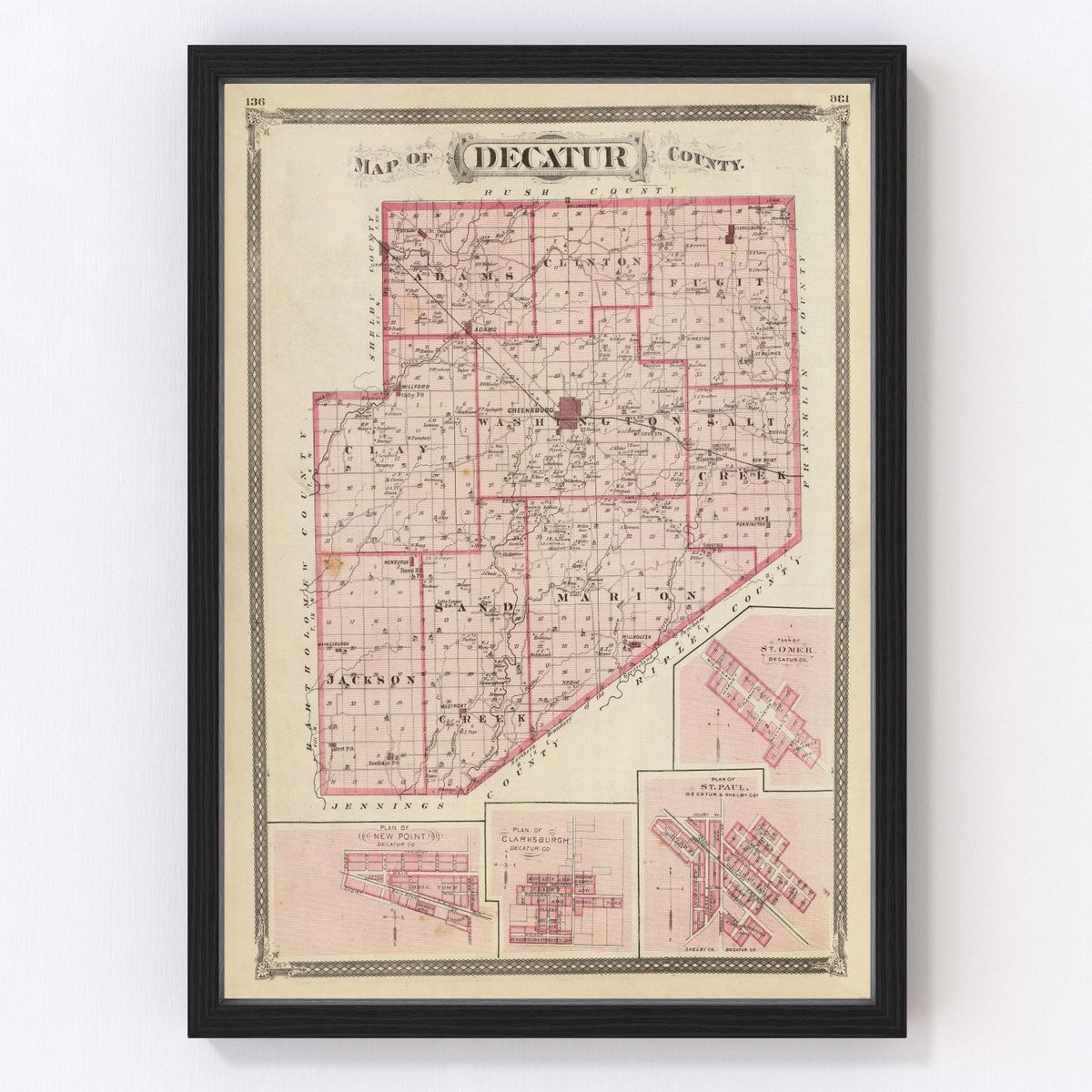 Decatur County Vintage Map 1876