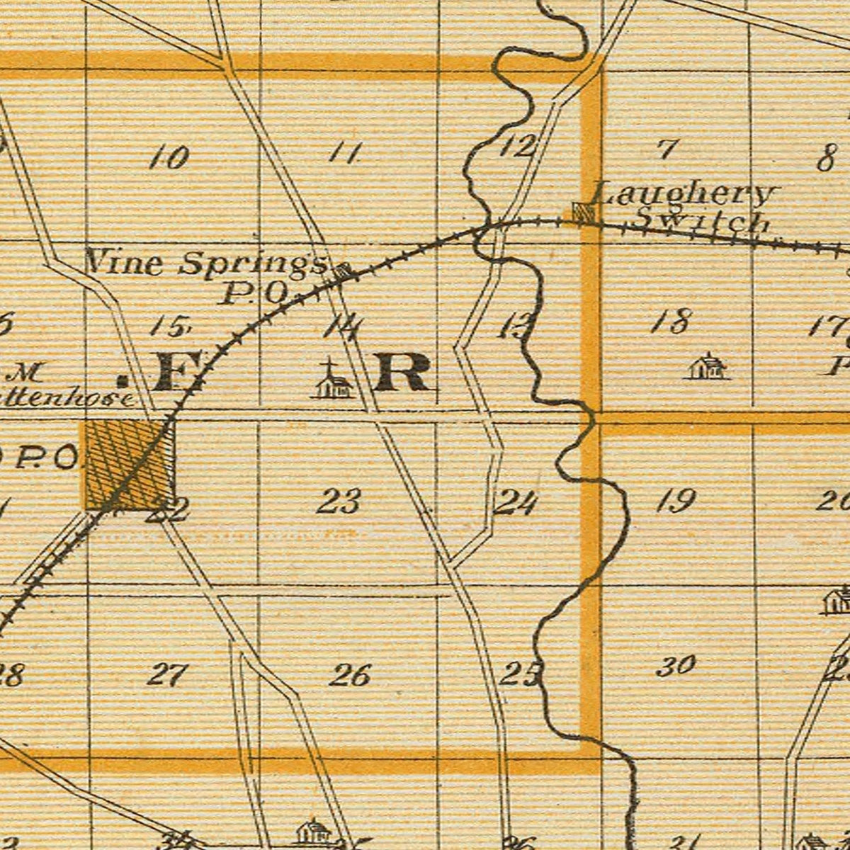 Restored historic details from the 1876 county map of Ripley County, Indiana