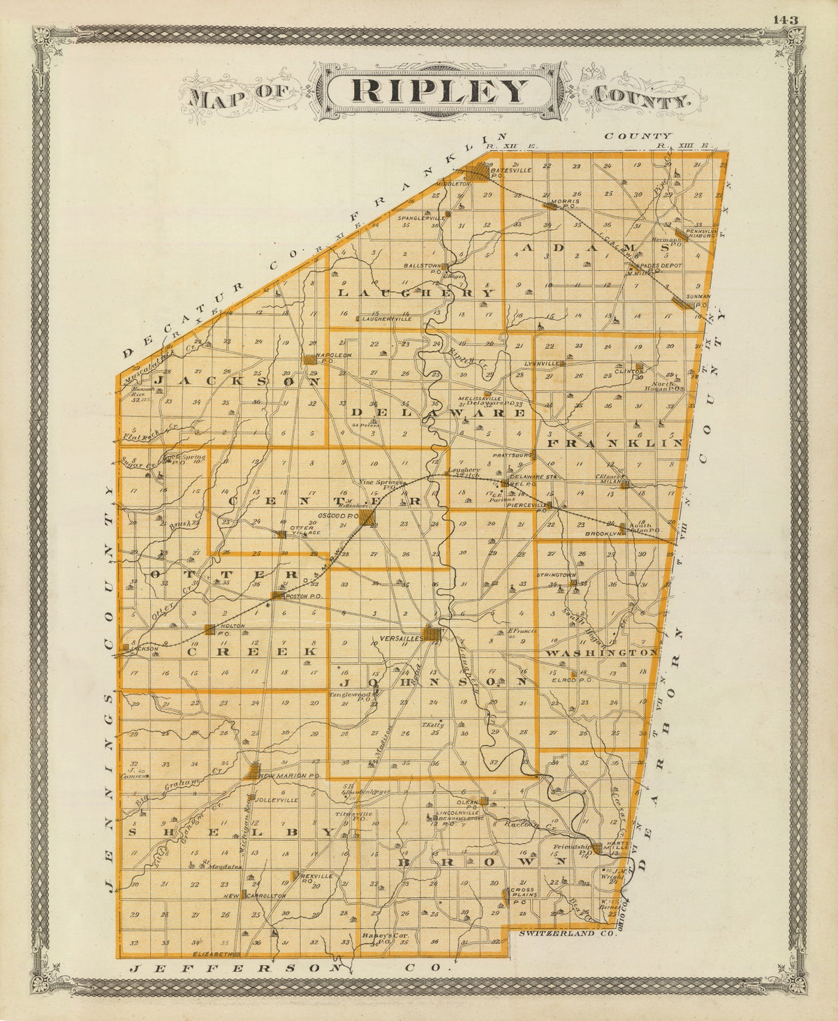 Preview of Vintage Map of Ripley County, Indiana 1876