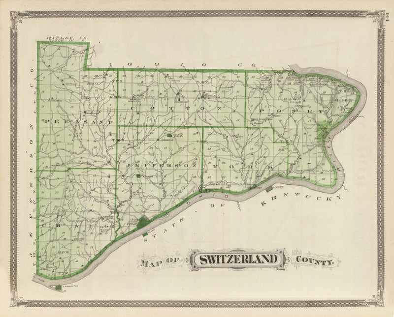 Size comparison using Vintage Map of Switzerland County, Indiana 1876