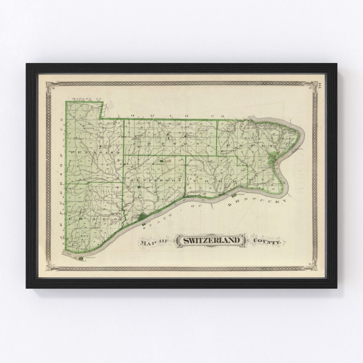 Switzerland County Vintage Map 1876