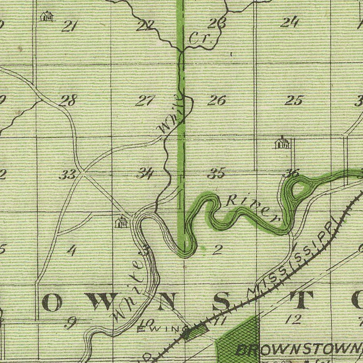 Restored historic details from the 1876 county map of Jackson County, Indiana