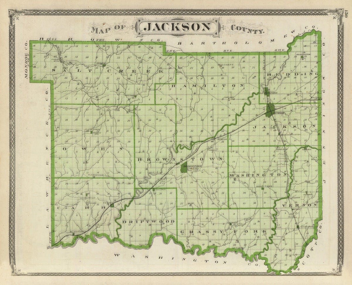 Preview of Vintage Map of Jackson County, Indiana 1876