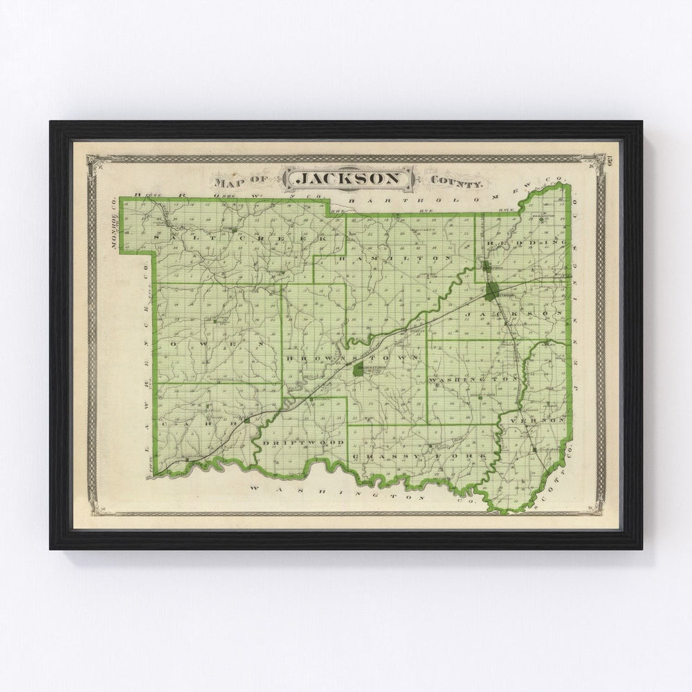 Jackson County Vintage Map 1876