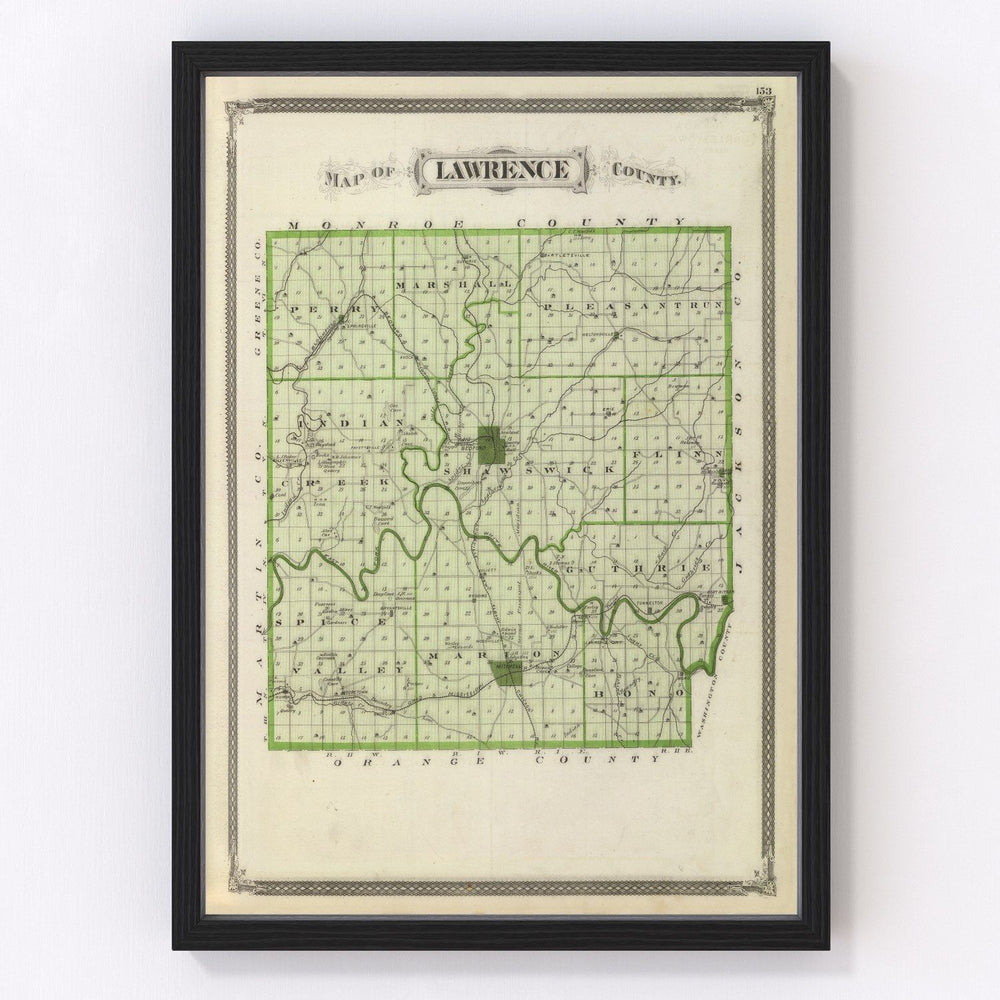 Lawrence County Vintage Map 1876