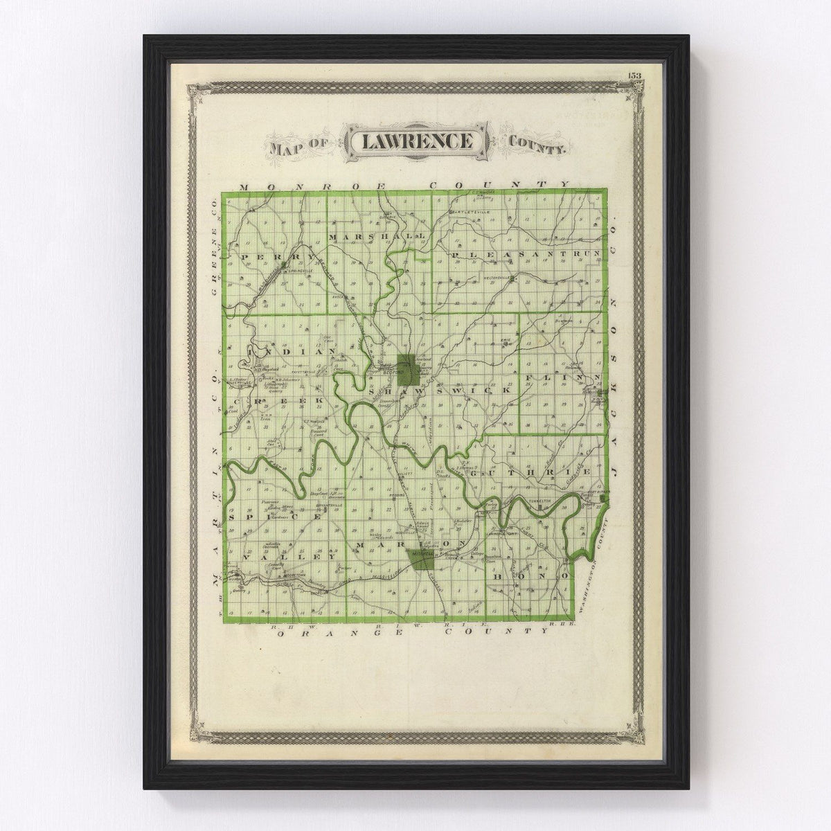 Lawrence County Vintage Map 1876