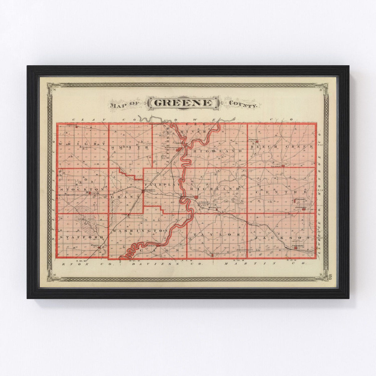 Greene County Vintage Map 1876