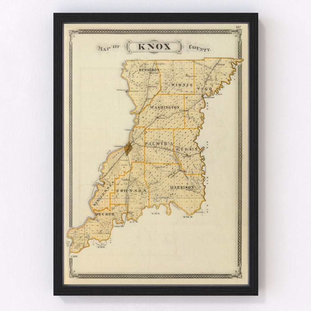 Knox County Vintage Map 1876