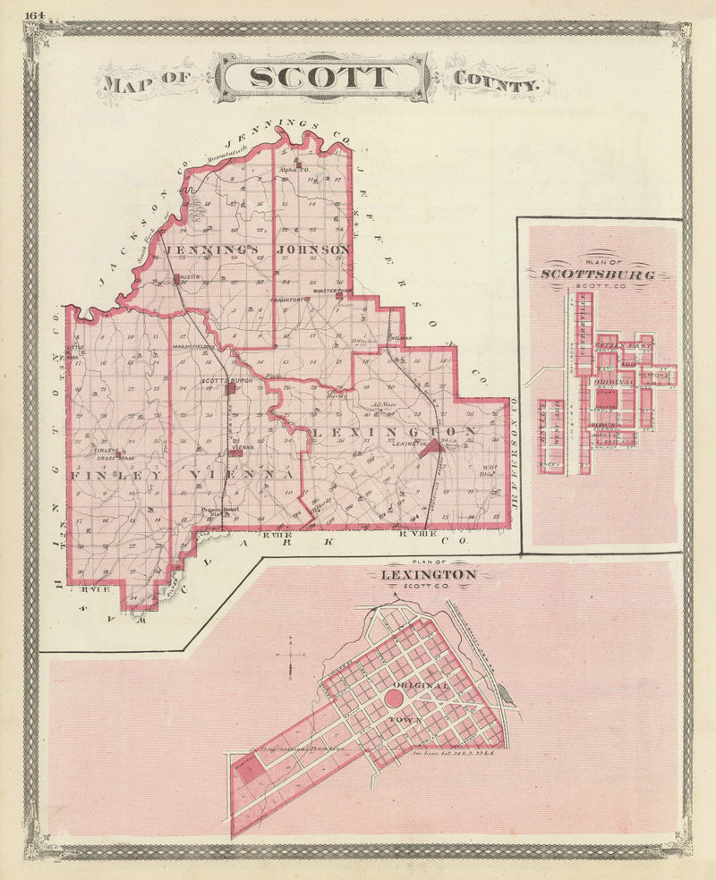Size comparison using Vintage Map of Scott County, Indiana 1876