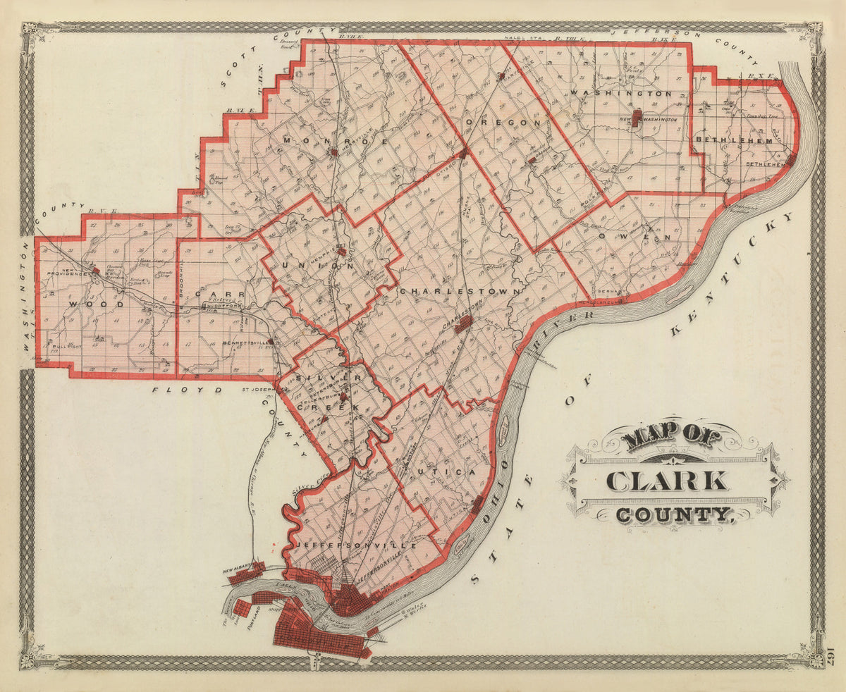 Preview of Vintage Map of Clark County, Indiana 1876
