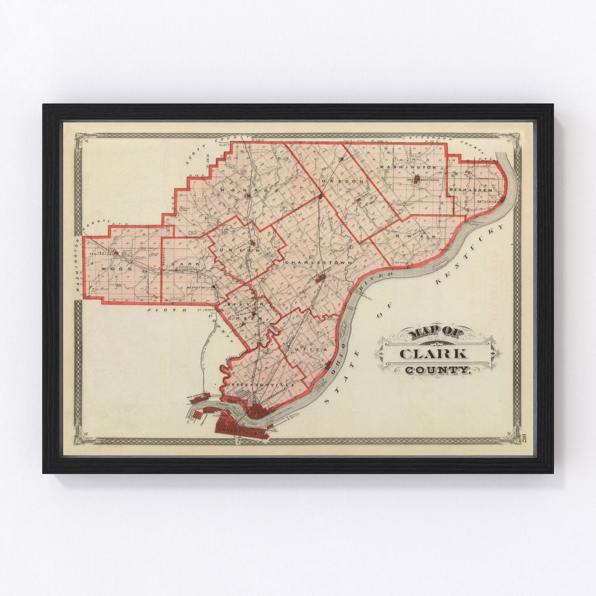 Clark County Vintage Map 1876