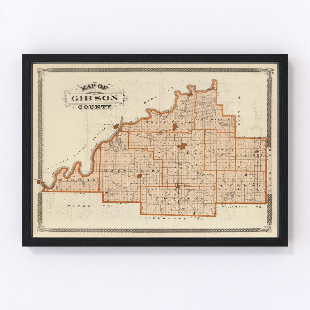 Gibson County Vintage Map 1876