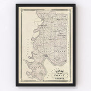 Posey County Vintage Map 1876