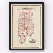 Vanderburgh County Vintage Map 1876