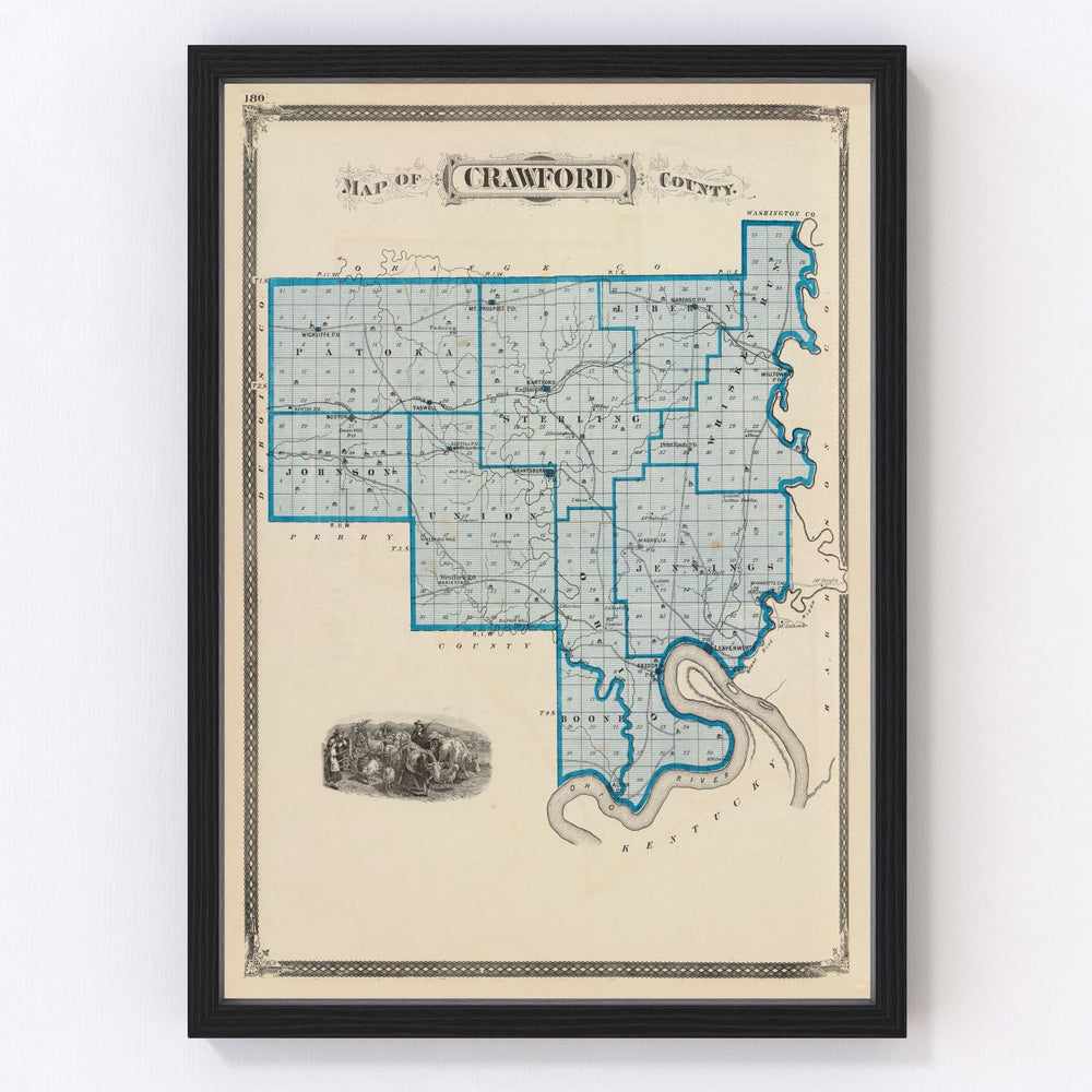 Crawford County Vintage Map 1876