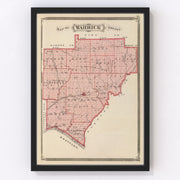 Warrick County Vintage Map 1876