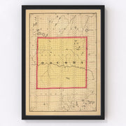 Oscoda County Vintage Map 1873