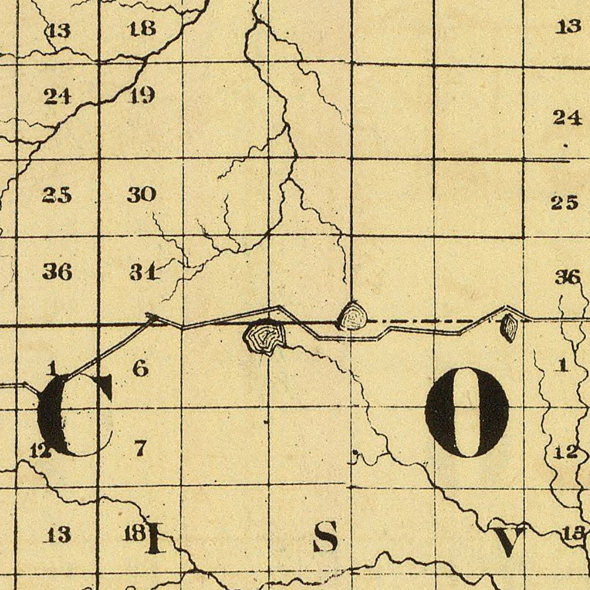 Restored historic details from the 1873 county map of Alcona County, Michigan
