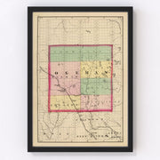 Ogemaw County Vintage Map 1873