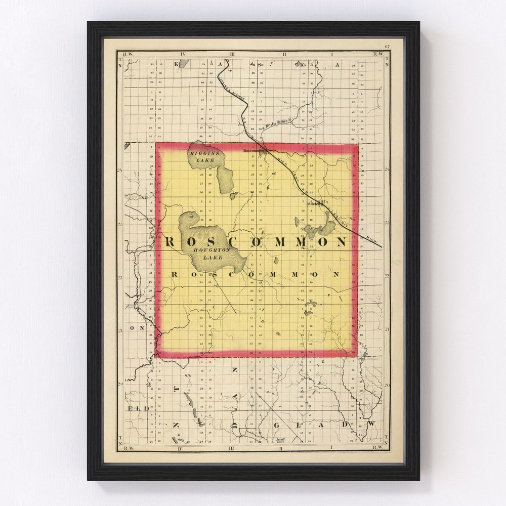 Roscommon County Vintage Map 1873