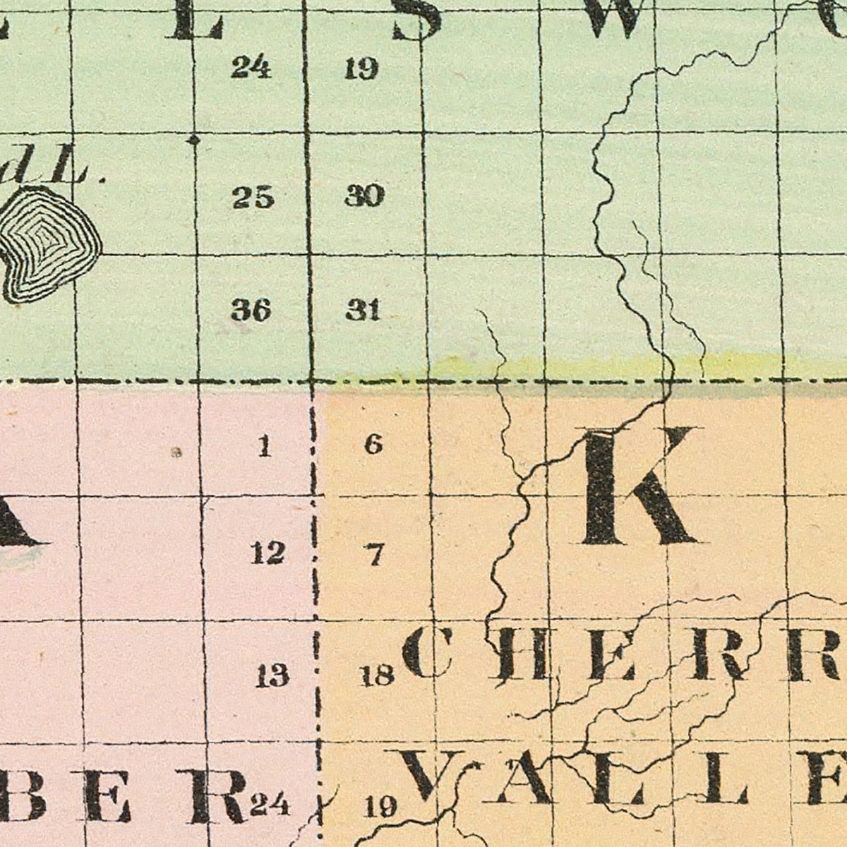 Restored historic details from the 1873 county map of Lake County, Michigan
