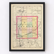 Osceola County Vintage Map 1873