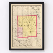Gladwin County Vintage Map 1873