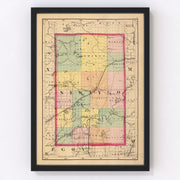 Newaygo County Vintage Map 1873