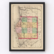 Oceana County Vintage Map 1873