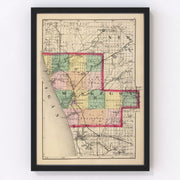 Muskegon County Vintage Map 1873