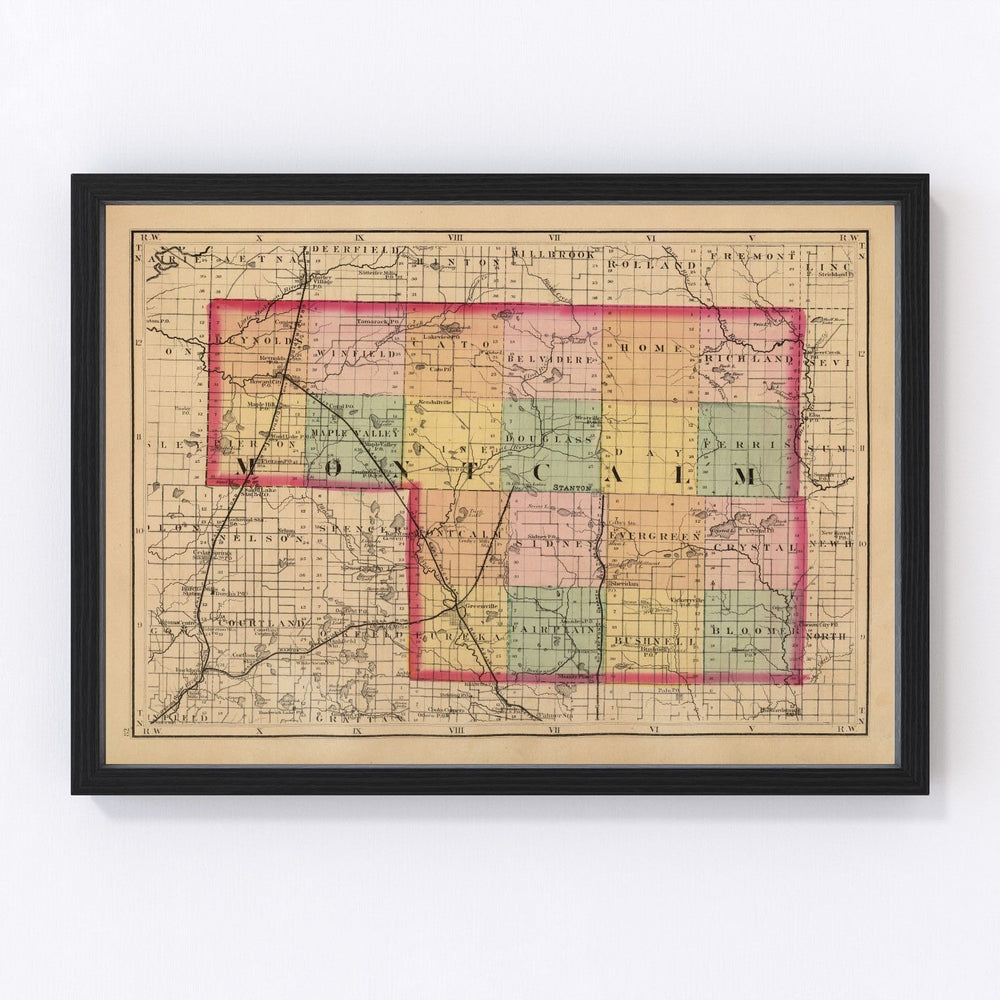 Montcalm County Vintage Map 1873