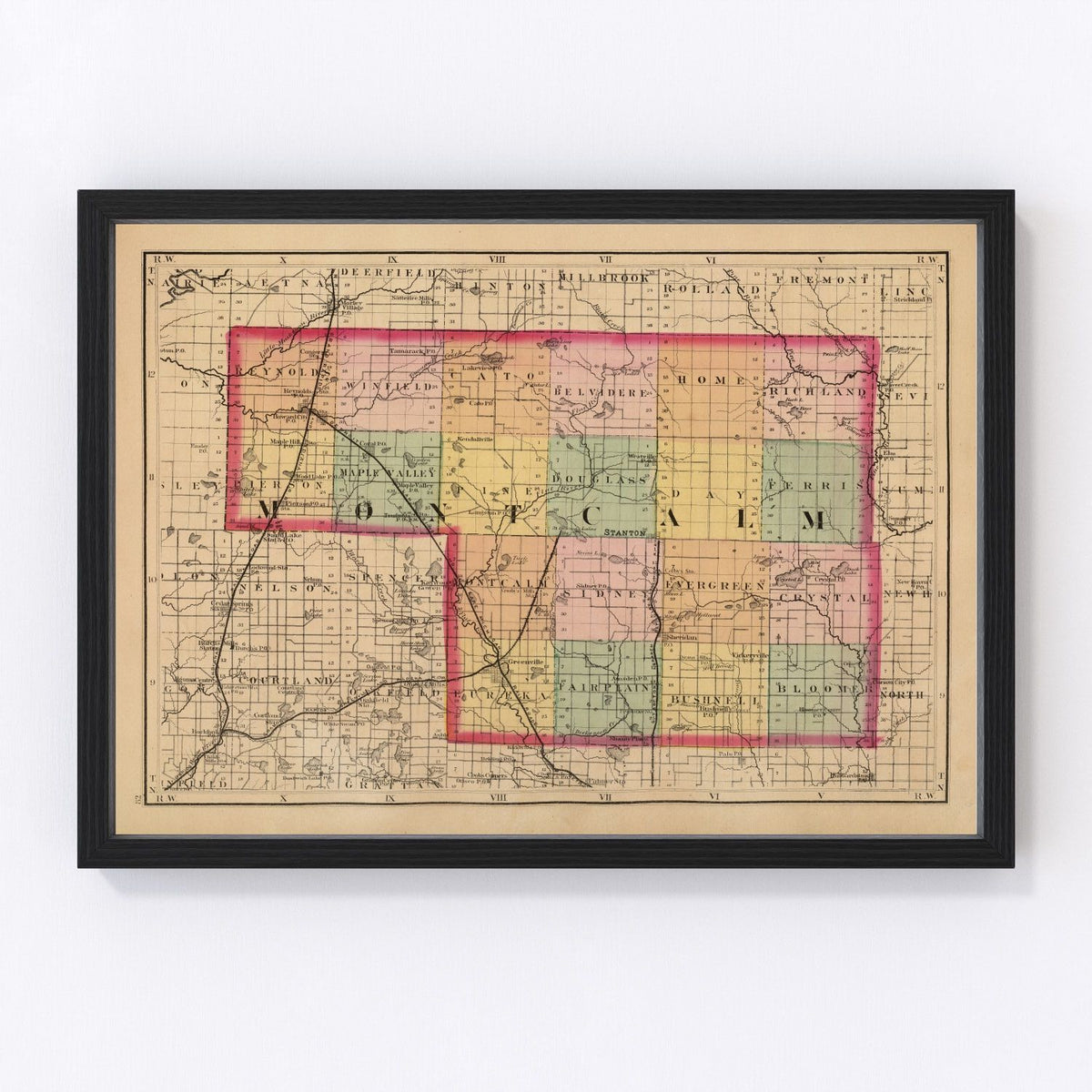 Montcalm County Vintage Map 1873