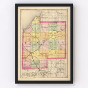 Tuscola County Vintage Map 1873